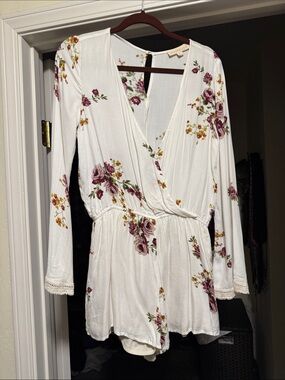 Lovestitch Cream Romper with roses